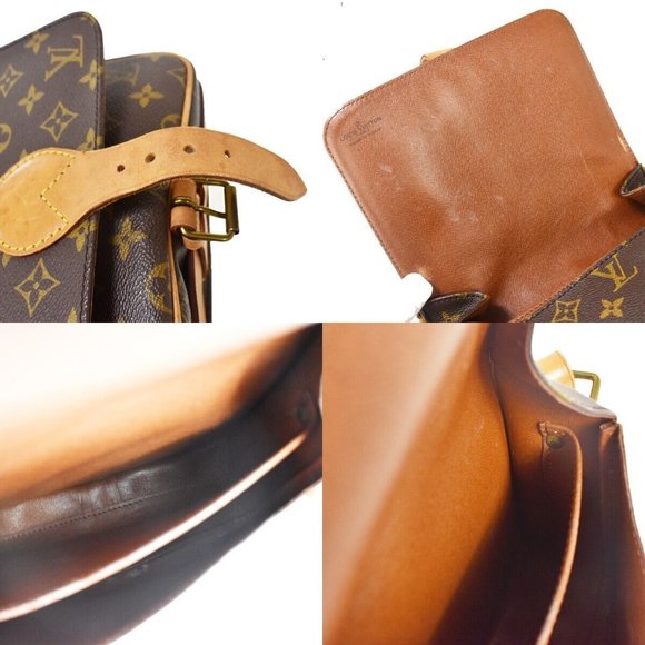 Authentic LOUIS VUITTON Cartouchiere MM Shoulder Bag Monogram Leather Brown - Picture 3 of 10